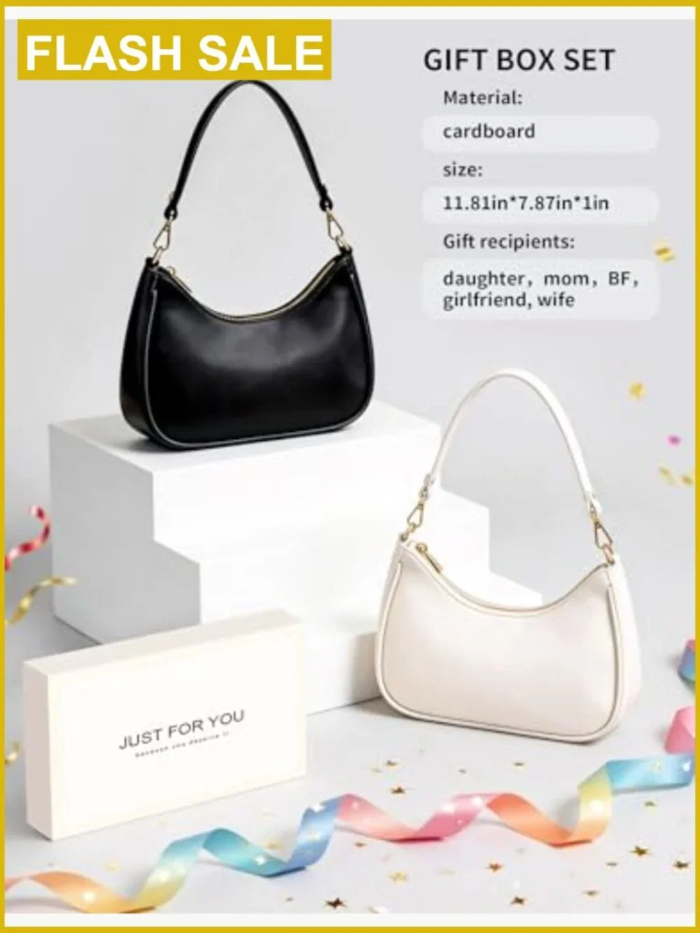 Small Crescent Hobo Bag Vegan Leather Shoulder Purse for Women